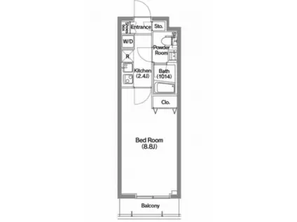 メディオ月島(1K/3階)の間取り写真