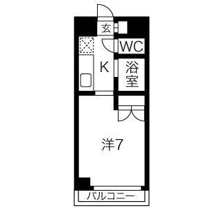 エトアール金山(1K/1階)の間取り写真