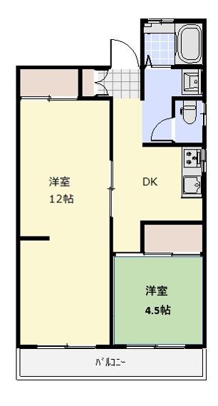 ダイヤフレア西片貝(2DK/5階)の間取り写真