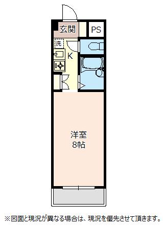 セントル長島(1K/2階)の間取り写真