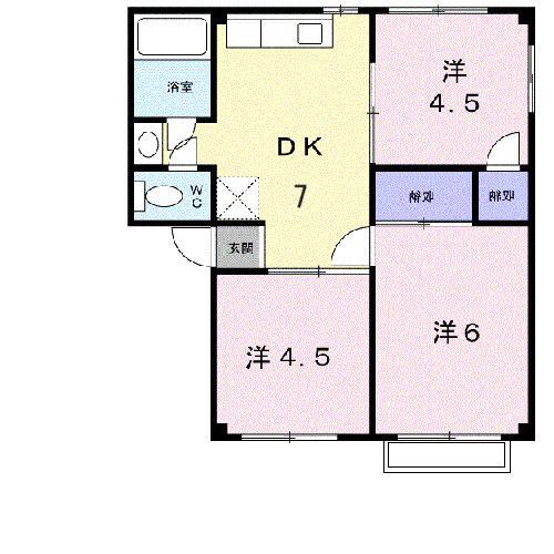メゾンきんごろーB棟(3DK/2階)の間取り写真
