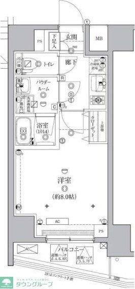クオリタス綾瀬(1K/6階)の間取り写真