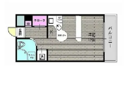 ラ・パルフェ・ド・フォワイエ(ワンルーム/1階)の間取り写真