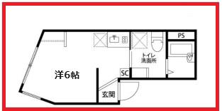 リバティ東十条(ワンルーム/2階)の間取り写真