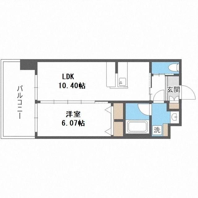 DIMUS福島(1LDK/11階)の間取り写真