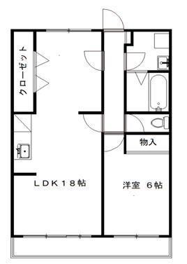 アソルティ増楽町(1LDK/4階)の間取り写真