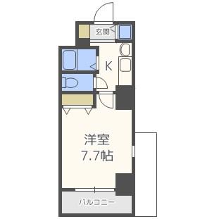 アーバンフラッツ難波東(1K/3階)の間取り写真