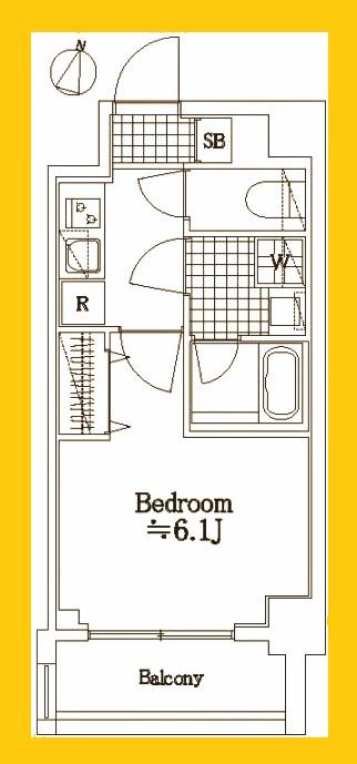 THE RESIDENCE OF TOKYO SO 03(1K/4階)の間取り写真