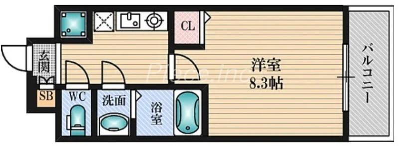 SURF ISLAND MONA LISA(1K/4階)の間取り写真