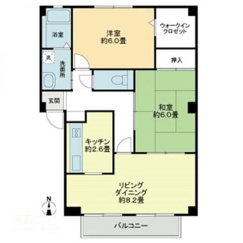 フォブール泉川(2LDK/3階)の間取り写真