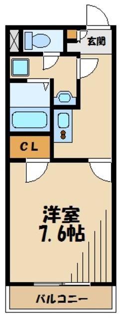 クレイノサクシード所沢(1K/3階)の間取り写真