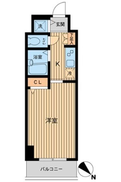 HF東神田レジデンス(1K/9階)の間取り写真
