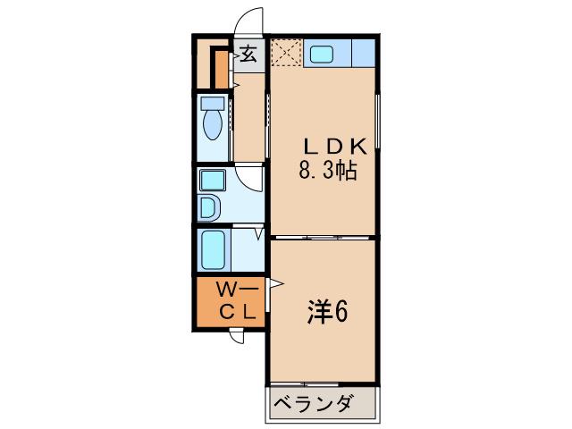 フェリーチェ二島(1LDK/2階)の間取り写真