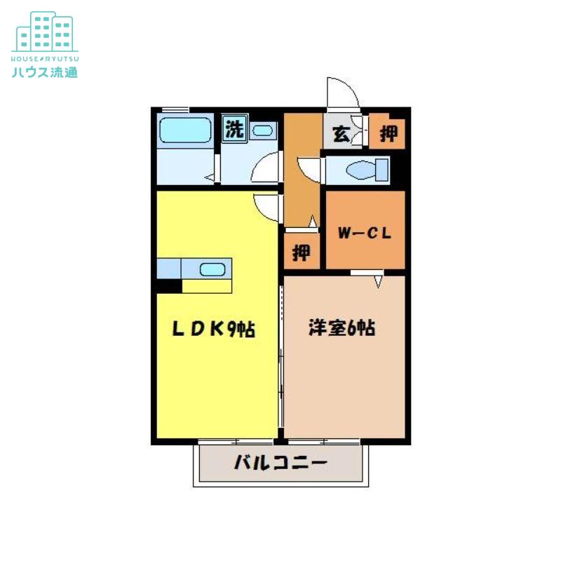 ブランドール(1LDK/1階)の間取り写真