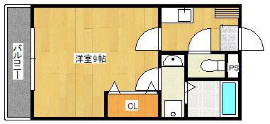 リブレア久留米駅前C棟(1K/1階)の間取り写真
