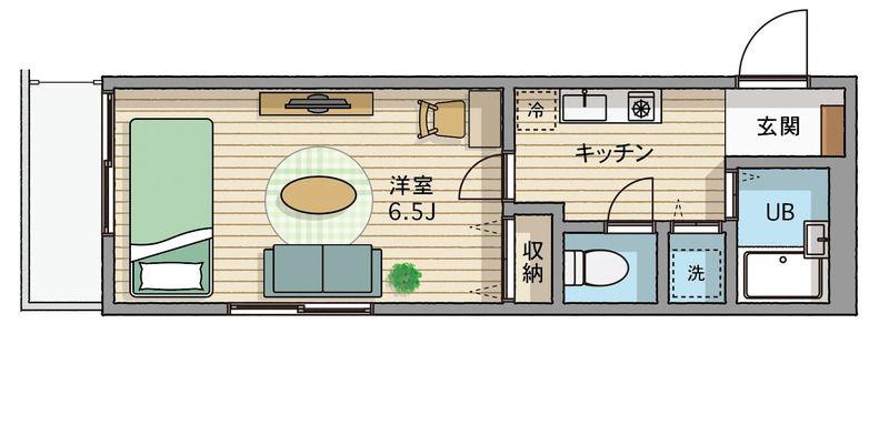 UNBRILANT(1K/2階)の間取り写真