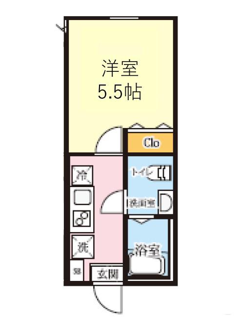 屏風浦アパート(1K/2階)の間取り写真