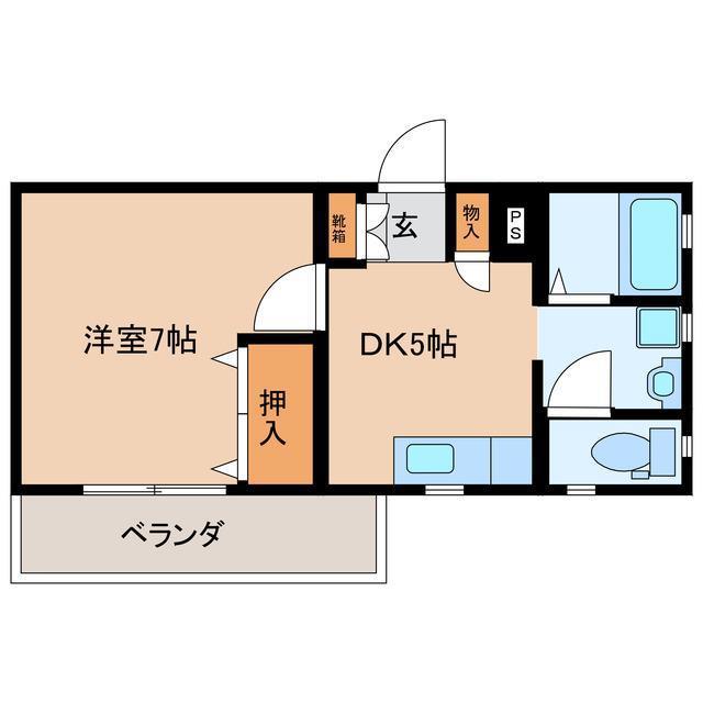メゾンミュール(1DK/3階)の間取り写真