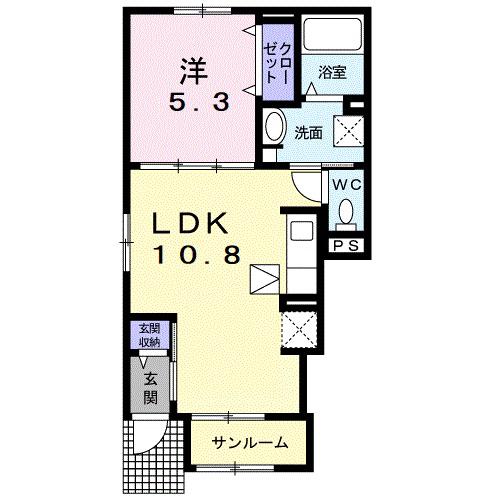 J-シャモニー スロープ II(1LDK/1階)の間取り写真