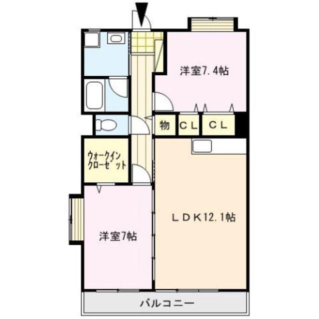 クロスロード(2LDK/5階)の間取り写真