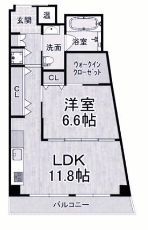 ジュリオ朝霧(1LDK/5階)の間取り写真