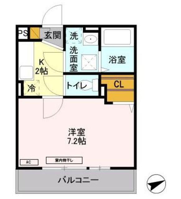 セジュールウィステリア(1K/2階)の間取り写真