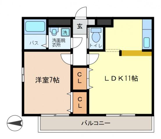 コンフォートヴィレッジ金町(1LDK/4階)の間取り写真