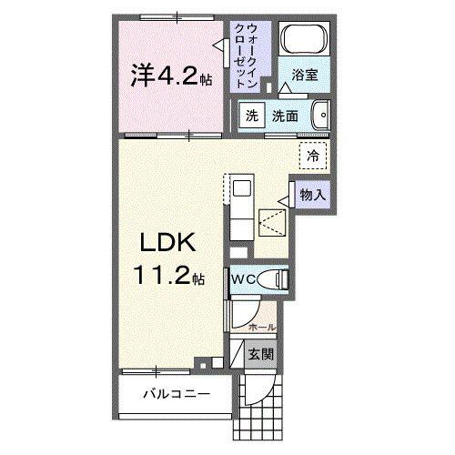 湘南シティコート(1LDK/1階)の間取り写真