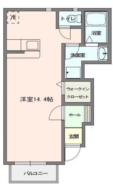 セレシード2番館(1K/1階)の間取り写真