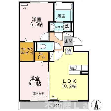 ブリランテ(2LDK/1階)の間取り写真