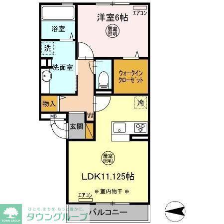 ブリランテA(1LDK/2階)の間取り写真