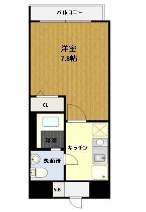 モンターナみずほ台(1K/1階)の間取り写真