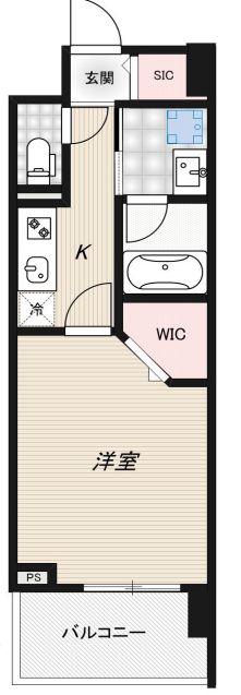 RIDGE豊洲(1K/3階)の間取り写真