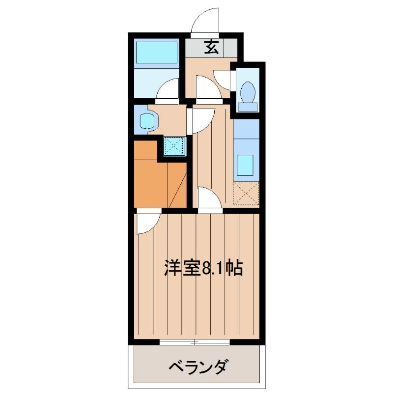 ドミールシャルマンII(1K/4階)の間取り写真