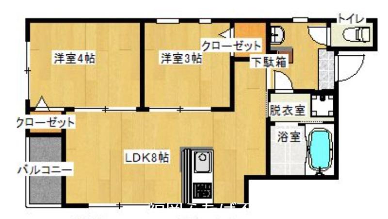 リテラZERO(2LDK/3階)の間取り写真