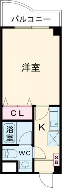 CASA・SOL(1K/2階)の間取り写真