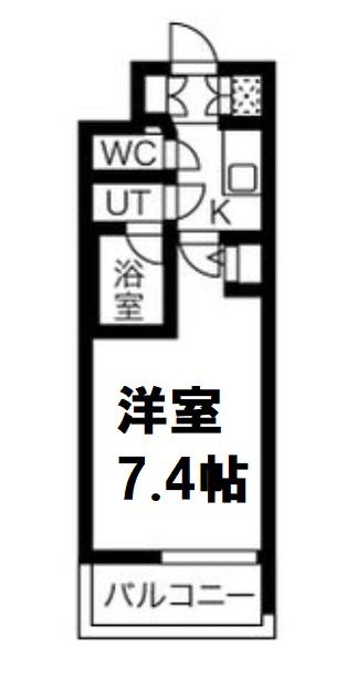 エグゼ難波南V(1K/7階)の間取り写真
