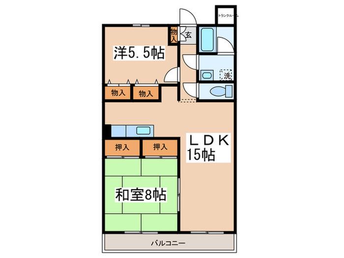 エスポアール本厚木(2LDK/1階)の間取り写真