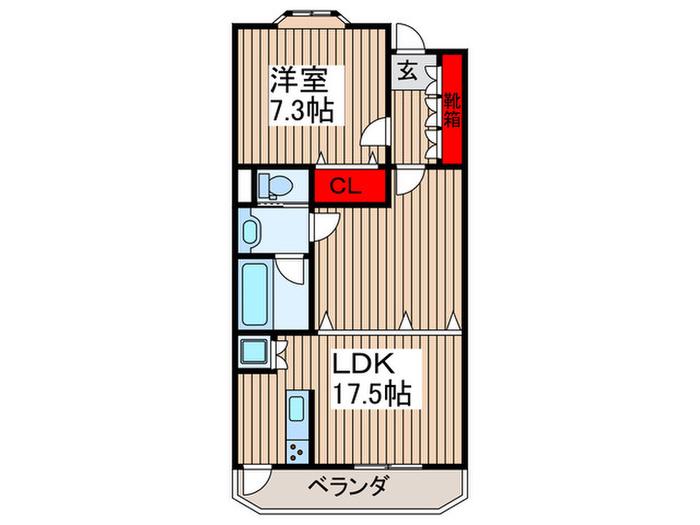 ステラータ深谷(1LDK/3階)の間取り写真