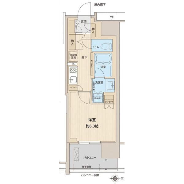 リニアゲートタワー名古屋(1K/3階)の間取り写真