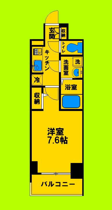エスレジデンス江坂リーブル(1K/3階)の間取り写真