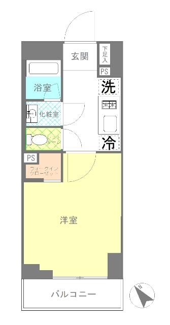 ピアース赤坂(1K/8階)の間取り写真