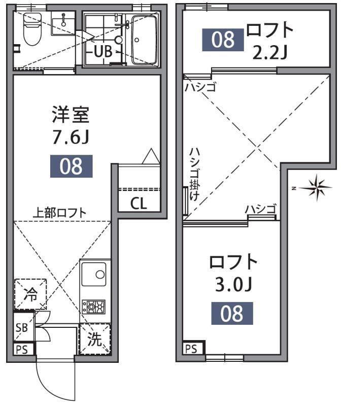 グランエッグス三鷹(ワンルーム/1階)の間取り写真