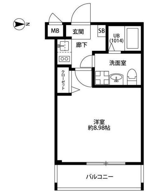 プレール・ドゥーク東中野(1K/3階)の間取り写真