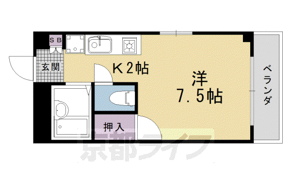 サンメイトSAWADA(1K/2階)の間取り写真