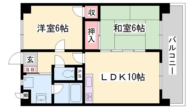 WING手柄(2DK/2階)の間取り写真