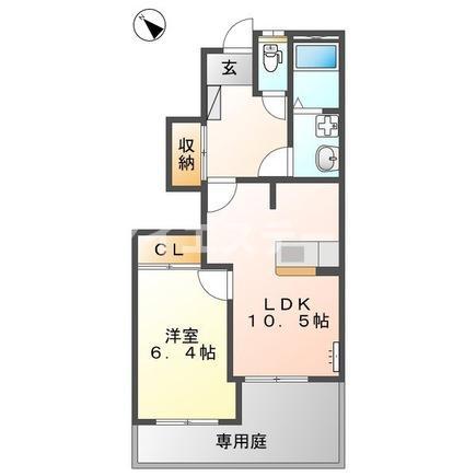 プレサスガーデン(1LDK/1階)の間取り写真