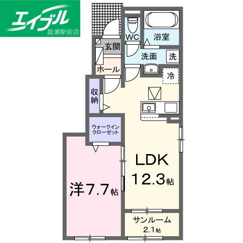 アルバータ セレーノ(1LDK/1階)の間取り写真