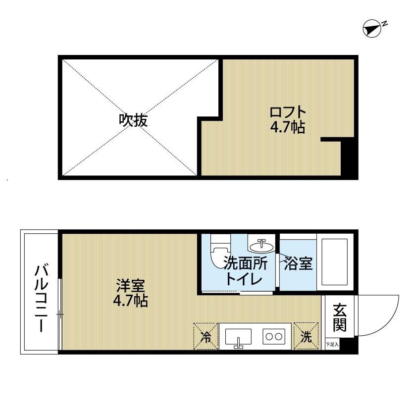 PRIMO(ワンルーム/2階)の間取り写真