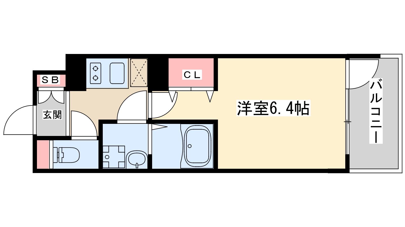 アーバンパーク御幣島(1K/8階)の間取り写真